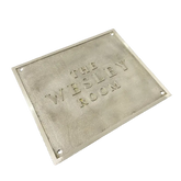 The Wesley Room Brass Plaque Plate RBP127